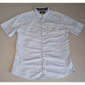 BKE Buckle Black Shirt Mens L Blue‎ Western Athletic Fit Short Sleeve Button Up